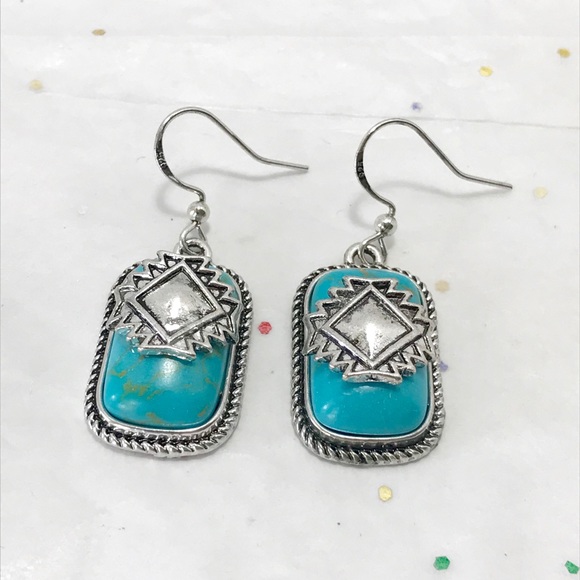 Jewelry - 3 for $20 Silver Turquoise Western Earrings New